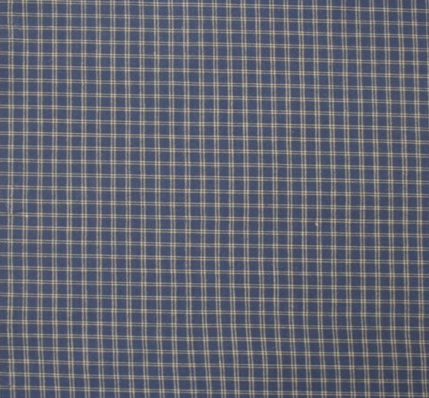 1 Yard Stretch Cotton Poplin Plaid Blue Fabric, 44/45" Wide Lightweight Apparel Material