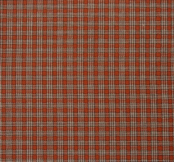 1 Yard Orange/Brown Stretch Plaid Apparel Fabric, 44/45" Wide, Medium Weight