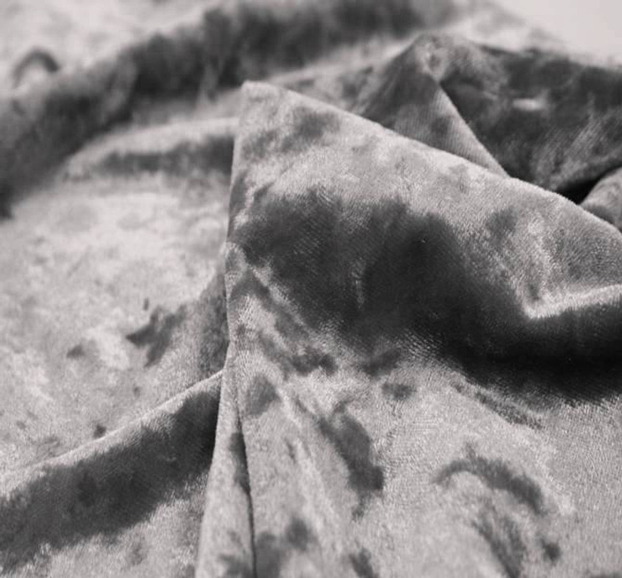 1 Yard Premium Stretch Velvet Crushed Grey Fabric, 58/60" Wide Apparel Textile