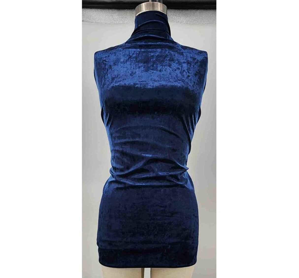 1 Yard Stretch Velvet Crushed Navy Fabric, 58/60" Wide Premium Apparel Material