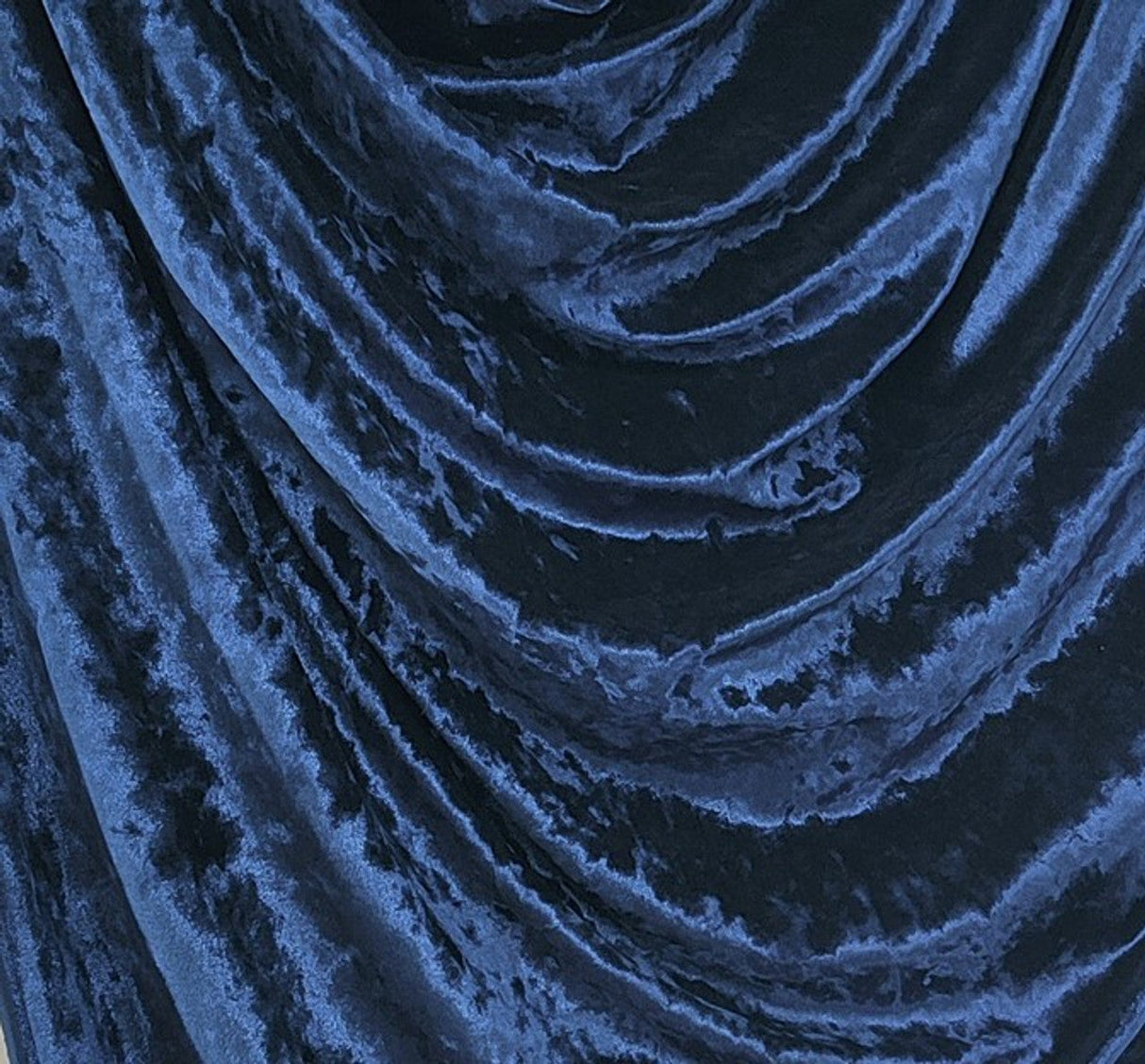 1 Yard Stretch Velvet Crushed Navy Fabric, 58/60" Wide Premium Apparel Material
