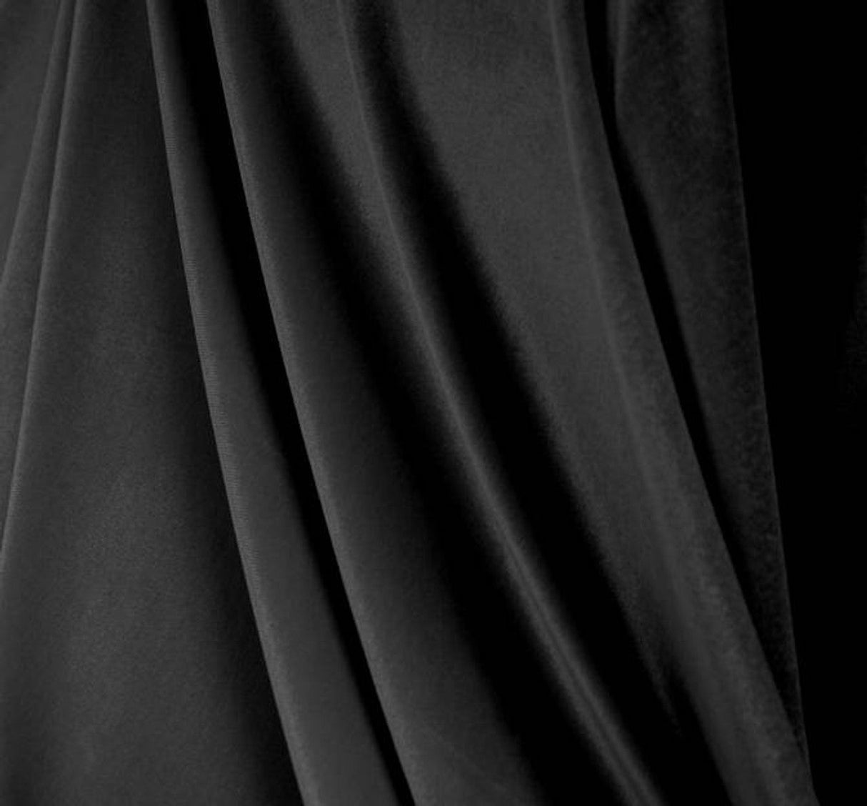 1 Yard Stretch Velvet Fabric Solid Black Drapey Apparel Material width