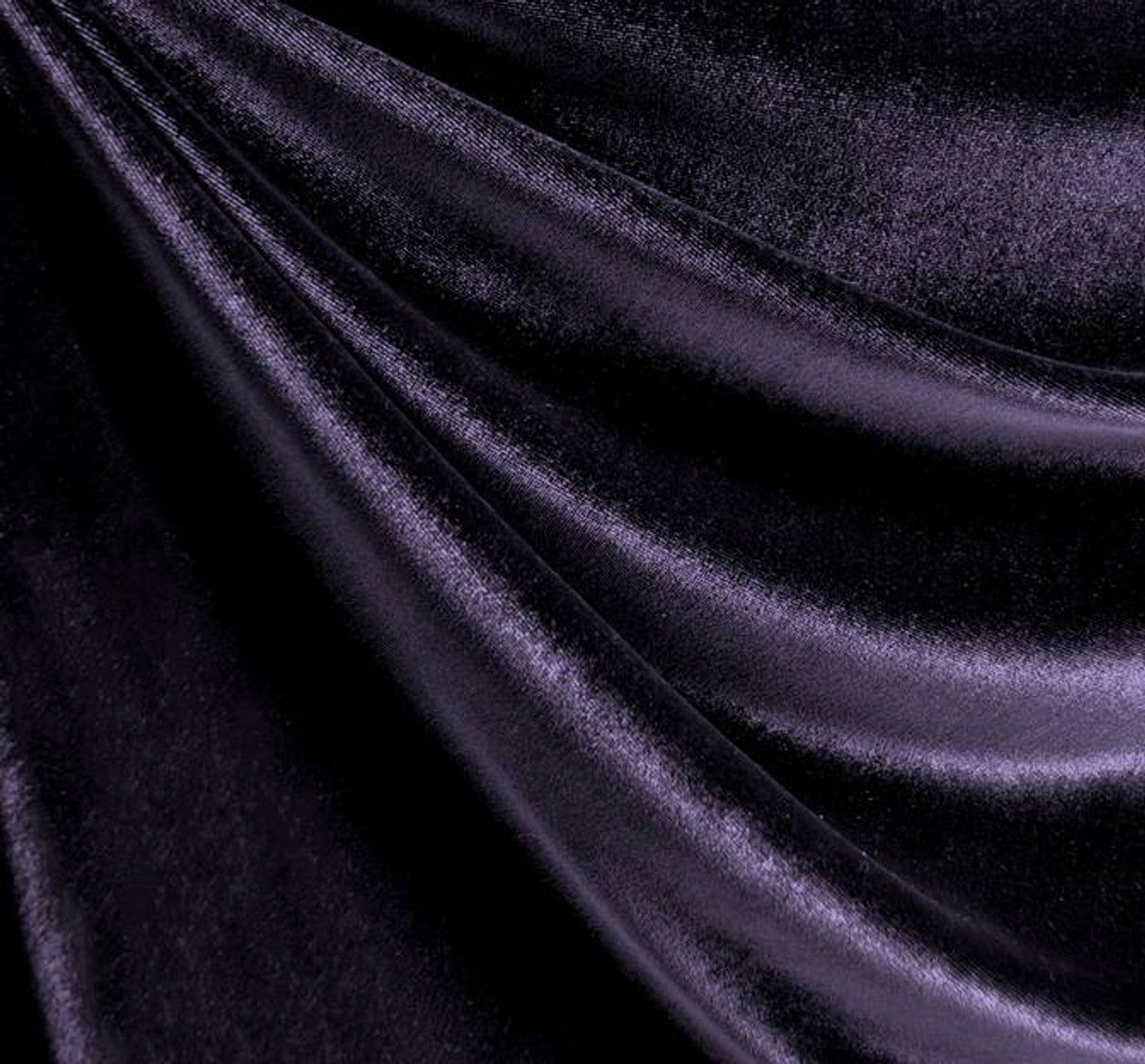 1 Yard Stretch Velvet Fabric Solid Purple Drapey Apparel Material width