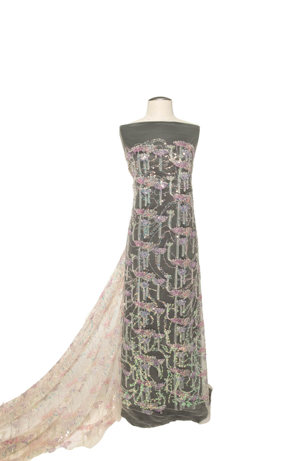 1 Yard Elegant Re-Embroidery Lace Fabric with Cord, 52"/54" Wide | Premium Design for Gowns, Décor & More