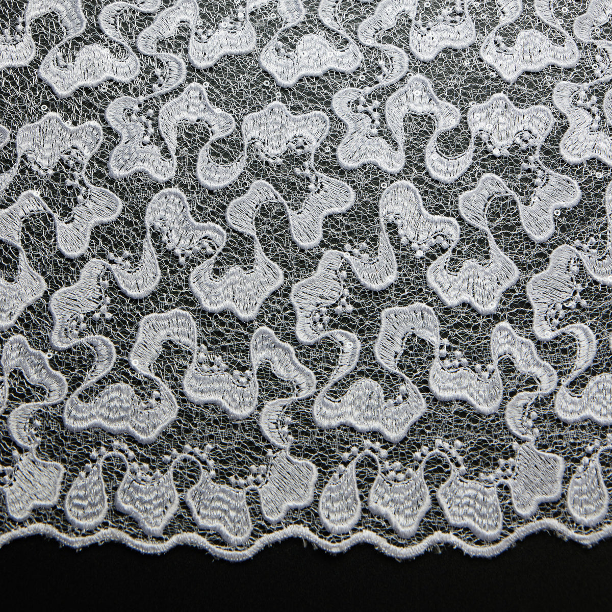 1 Yard Sparkly Embroidered Corded Lace Fabric with Sequins 50/51" Wide