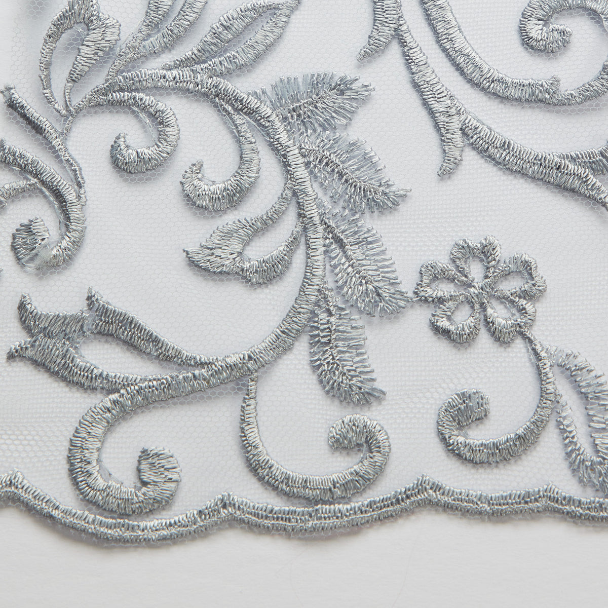 1 Yard Tulle Lace Fabric with Intricate Embroidery, 50/52" Wide 100% Polyester