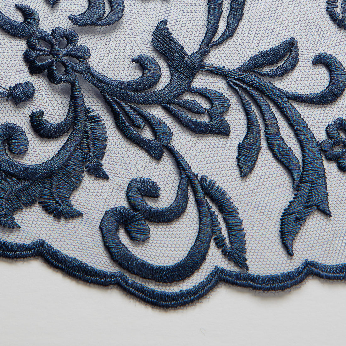 1 Yard 100% Polyester Tulle Lace Fabric Embroidered with Elegant Intricate Patterns 50/52" Wide