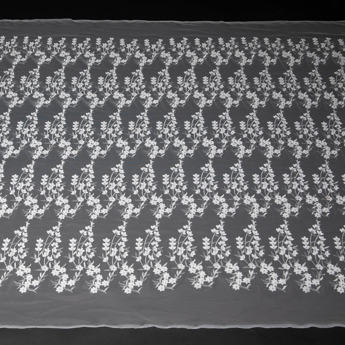 1 Yard Tulle Lace Fabric Embroidered Applique Intricate 3D Pattern Metallic 52/54" Wide