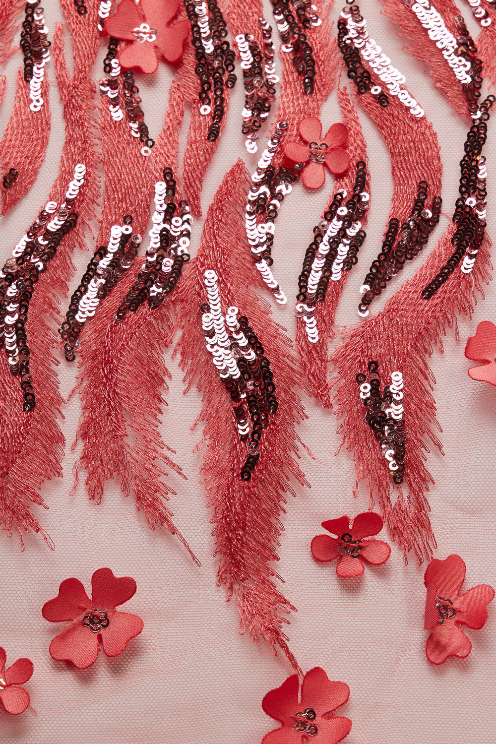 1 Yard 100% Polyester Tulle Lace Fabric with 3D Applique and Metallic Intricate Embroidery 50/52" Wide