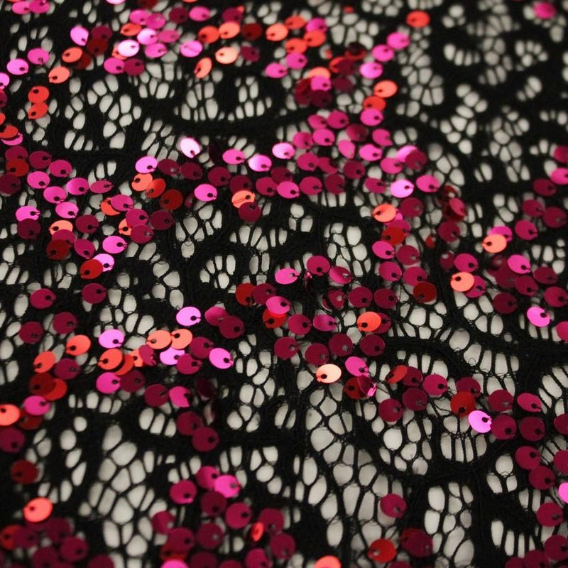 1 Yard Tango Stretch Lace Sequin Fabric 54" Wide, 235 GSM