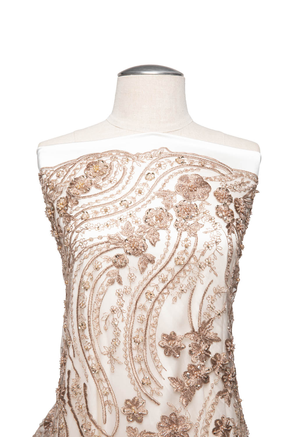 1 Yard 52" Wide Elegant Intricate Embroidered Tulle Lace Fabric Formal Wear