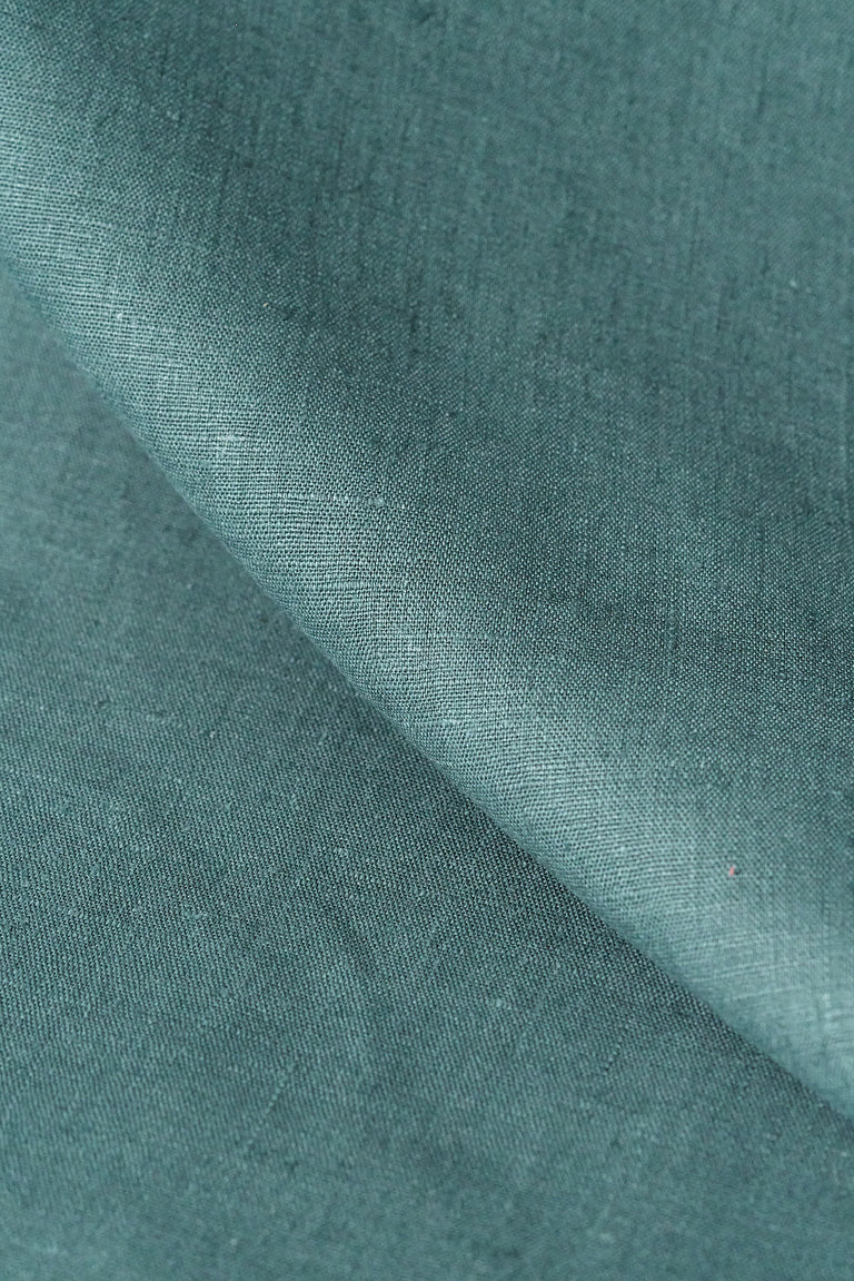 1 Yard Pure Linen Fabric Deepwater Midweight Solid 7 oz 58 Inches Wide
