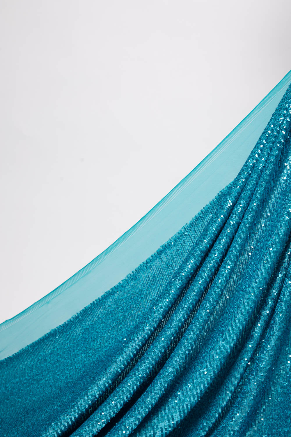 1 Yard Embroidered Tulle Lace Fabric with Sequins, 46/48" Wide, Elegant Bridal & Evening Wear Material