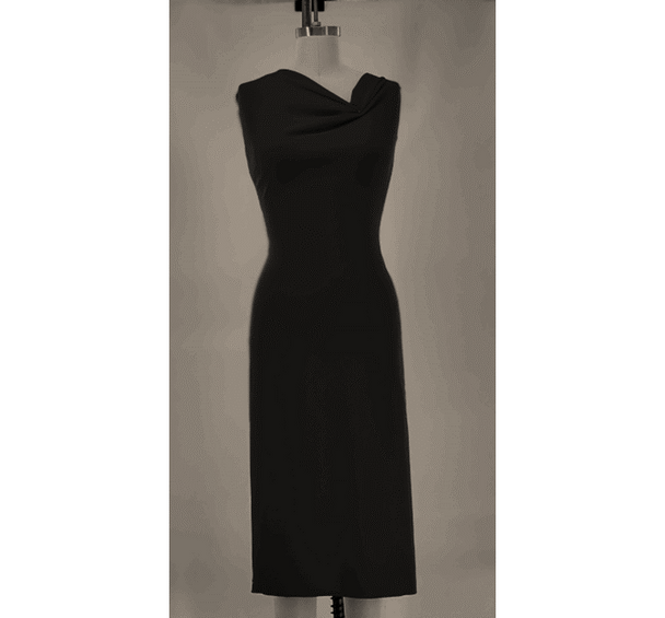 1 Yard Black Techno Crepe Stretch Fabric, Polyester Spandex Blend 58/60 Inch Wide