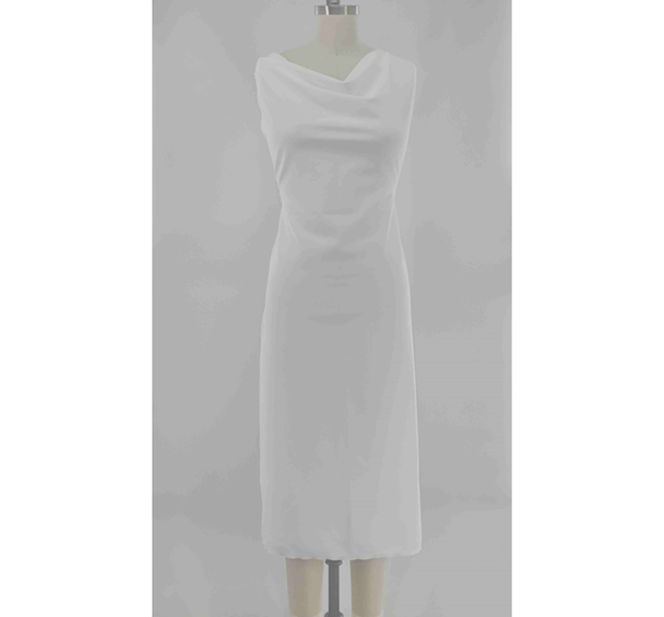 1 Yard Ivory Techno Crepe Stretch Fabric Polyester Spandex Blend 58/60 Inch Wide