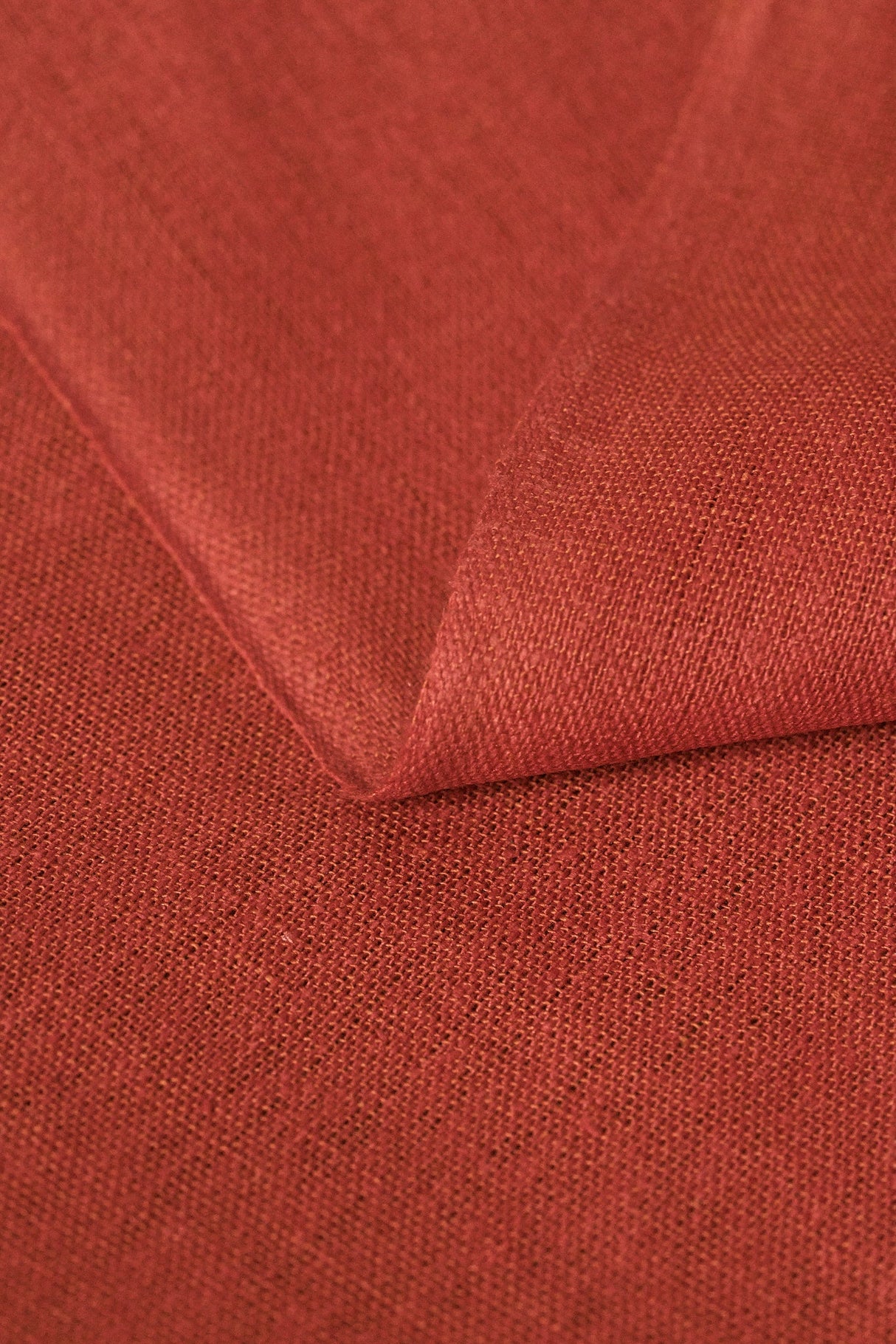 1 Yard Tomato Red Linen Silk Blend Fabric, Midweight Woven Cloth for Garments 54 Inches Wide