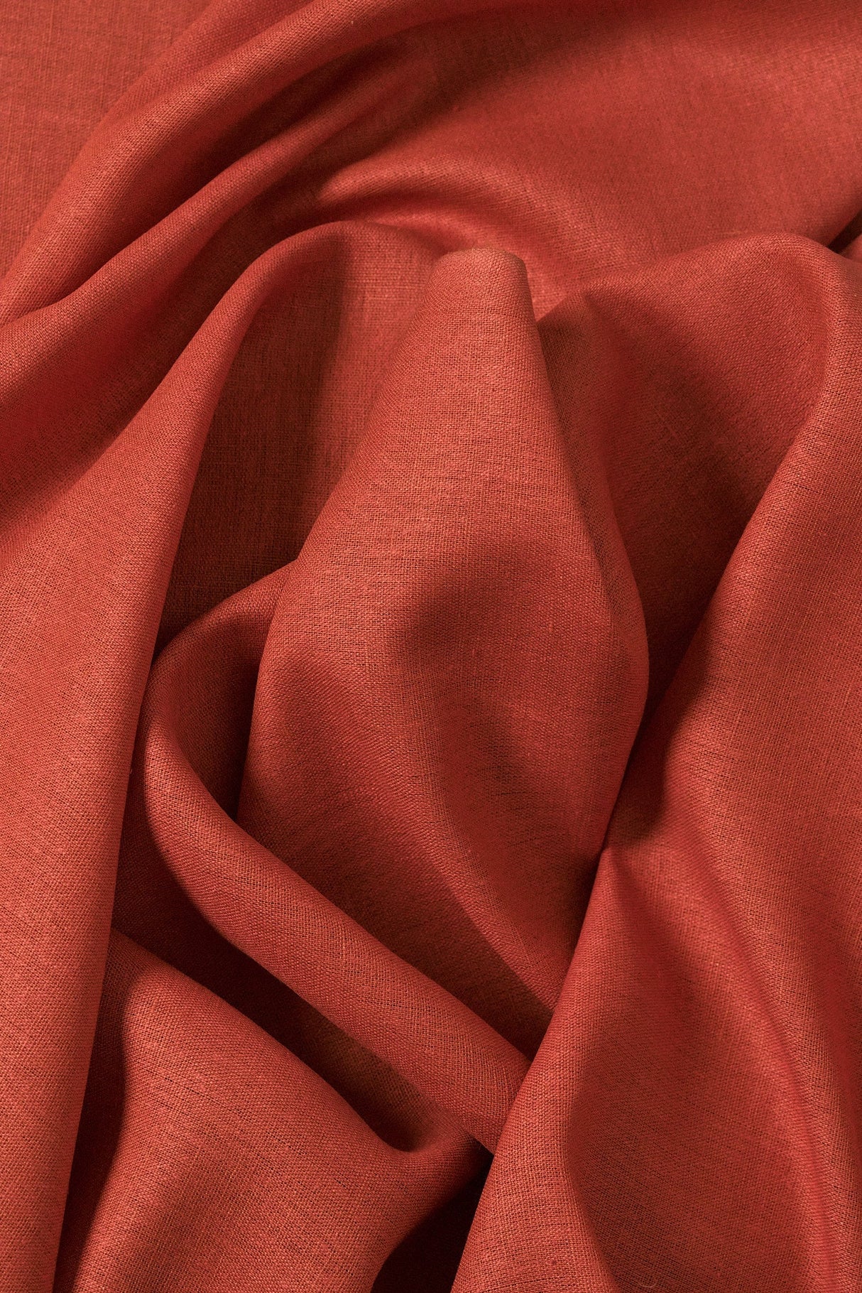 1 Yard Tomato Red Linen Silk Blend Fabric, Midweight Woven Cloth for Garments 54 Inches Wide