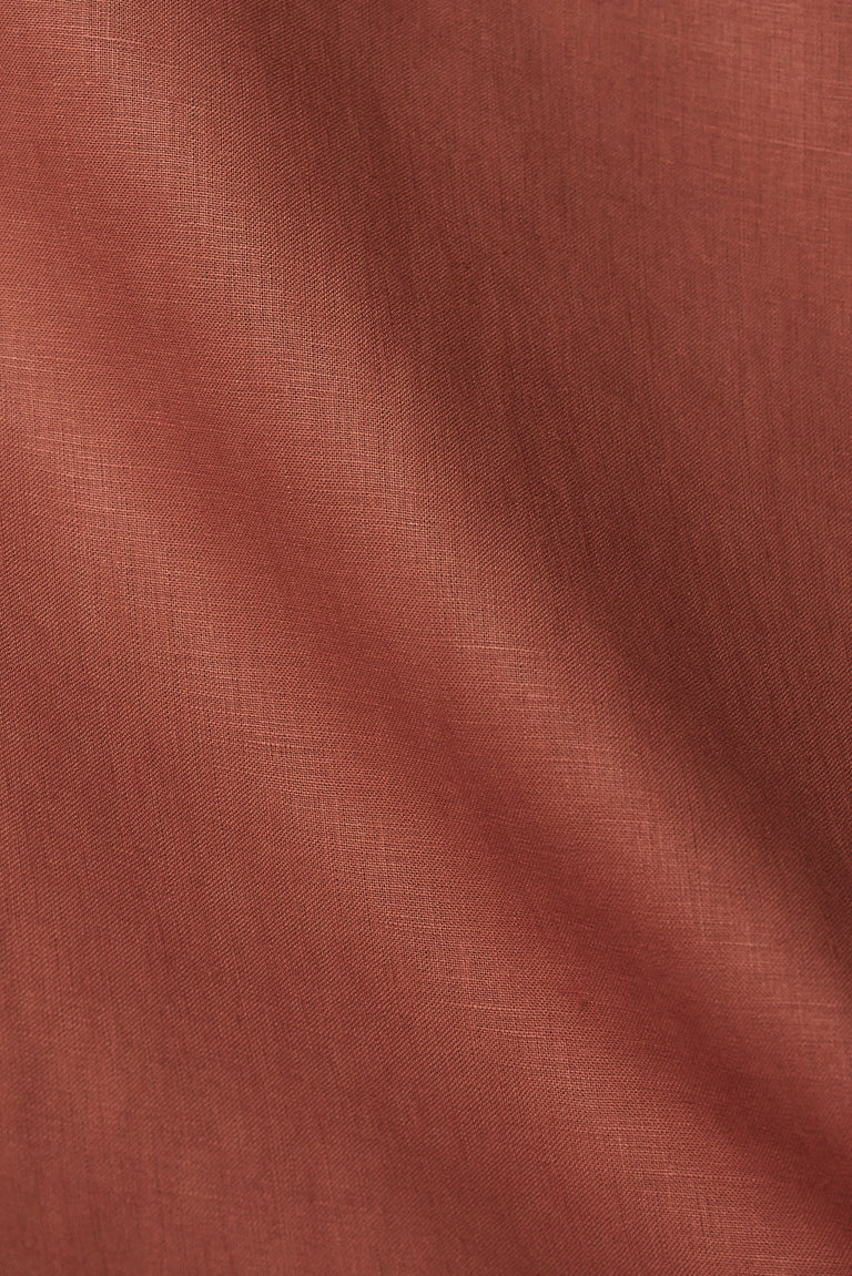 1 Yard Tomato Pure Linen Fabric 5.5 oz, Stone Washed Midweight 54 Inch Solid Weave