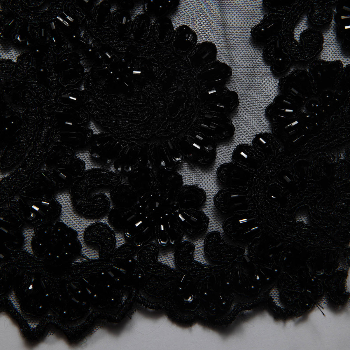 1 Yard Luxurious Embroidered Tulle Lace Fabric with Intricate Design 52" Wide