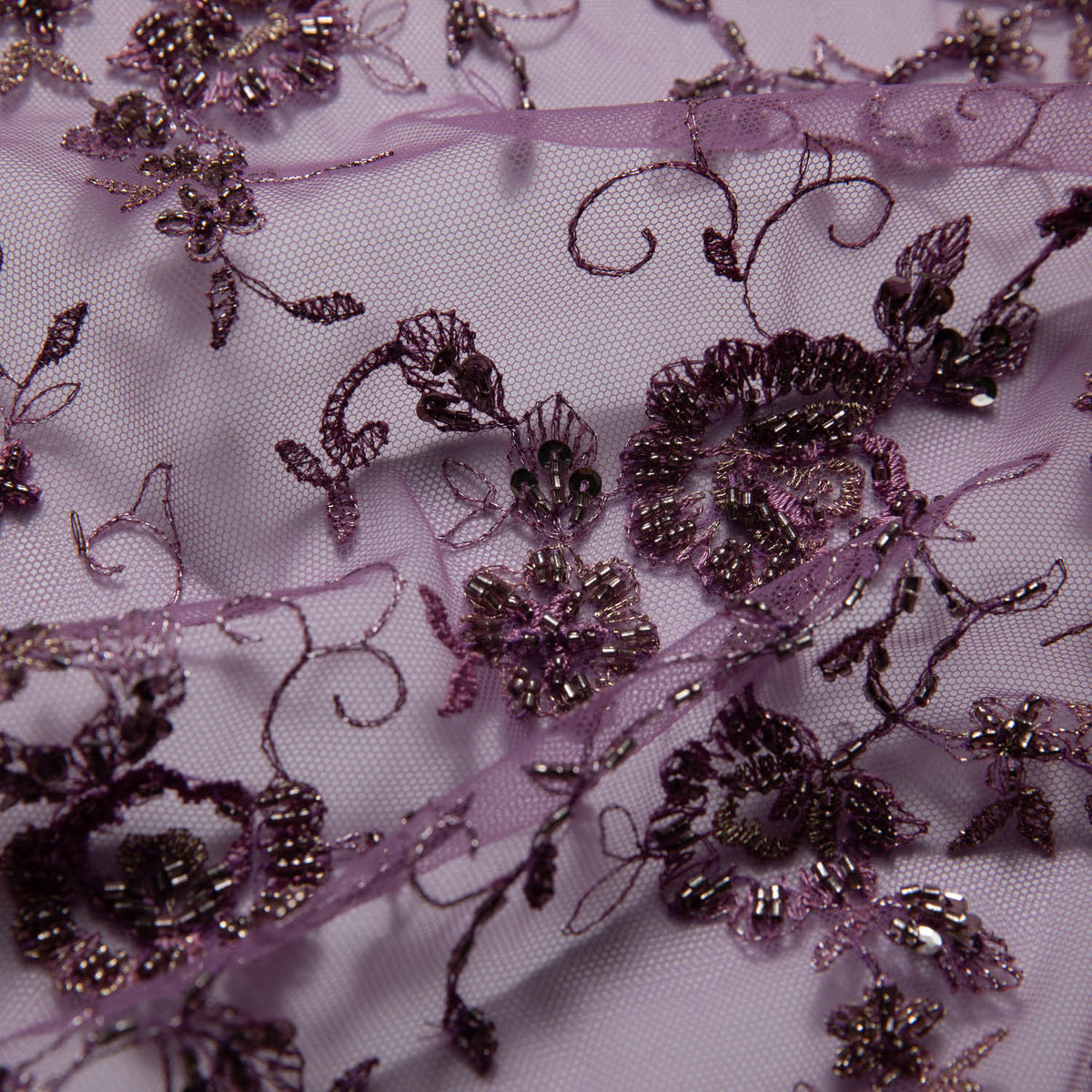 1 Yard Opulent Embroidered Tulle Lace Fabric with Lavish 3D Design 52" Wide