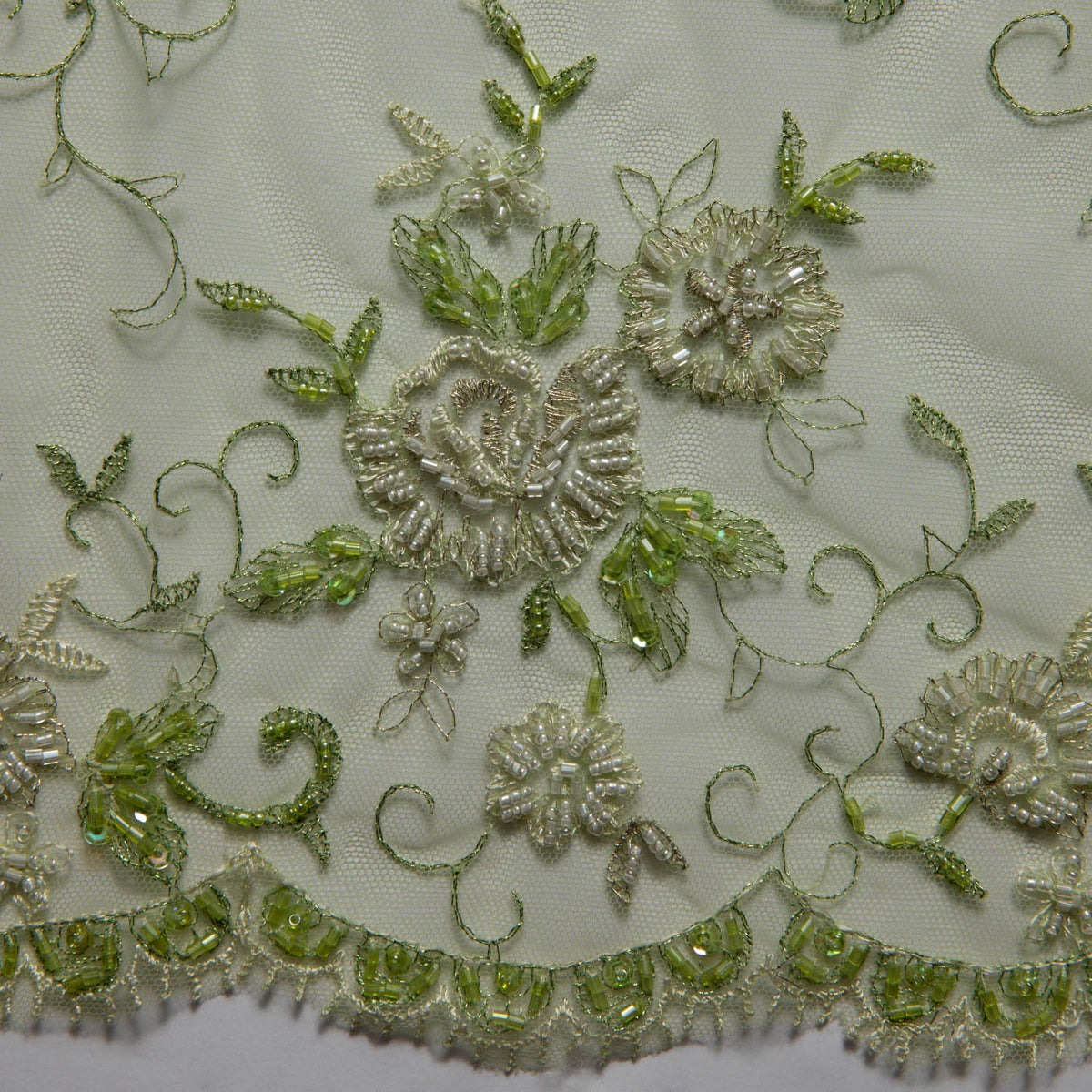 1 Yard Opulent Embroidered Tulle Lace Fabric with Lavish 3D Design 52" Wide