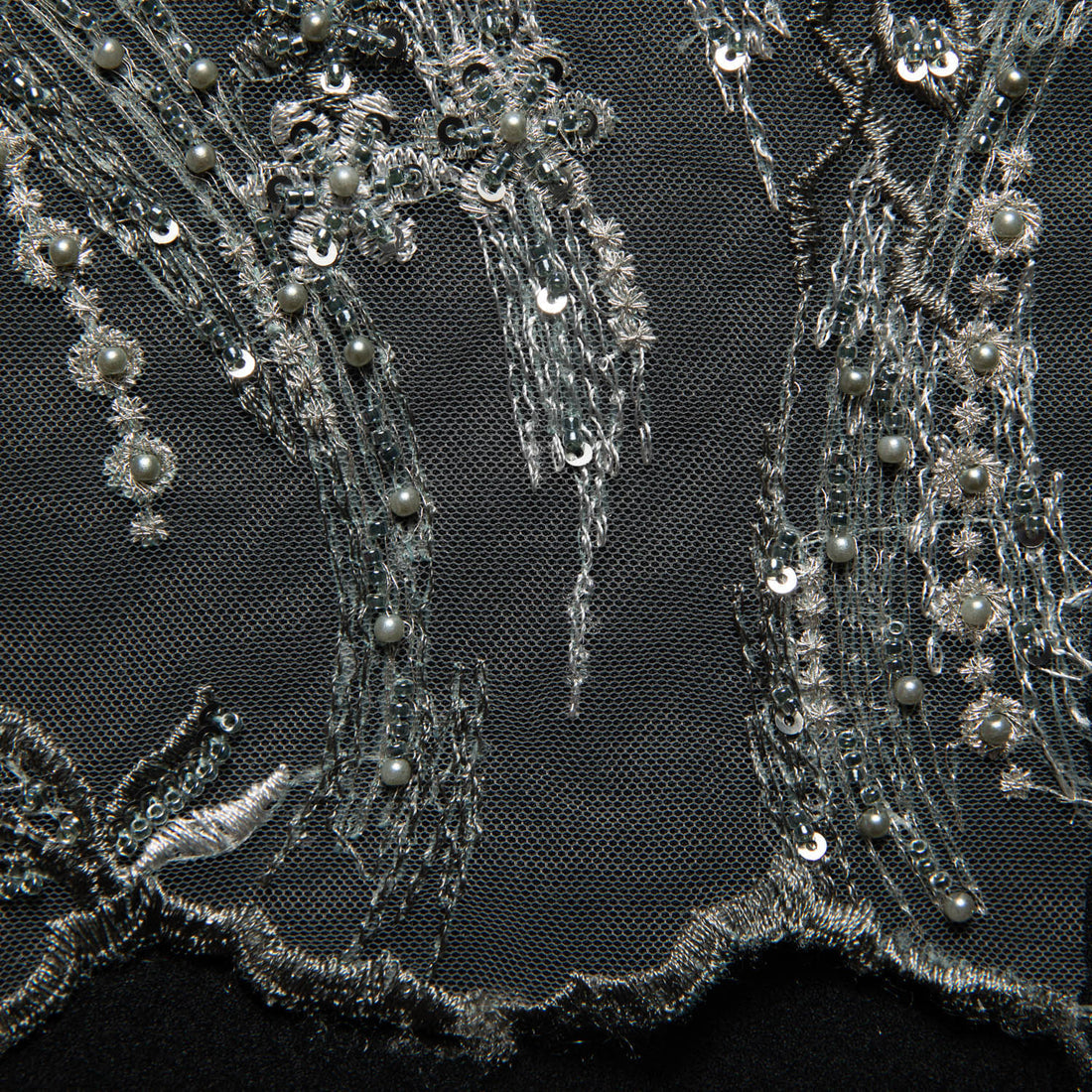 1 Yard 52" Wide Tulle Lace Fabric Featuring Stunning 3D Floral Embroidery Luxury Fabric