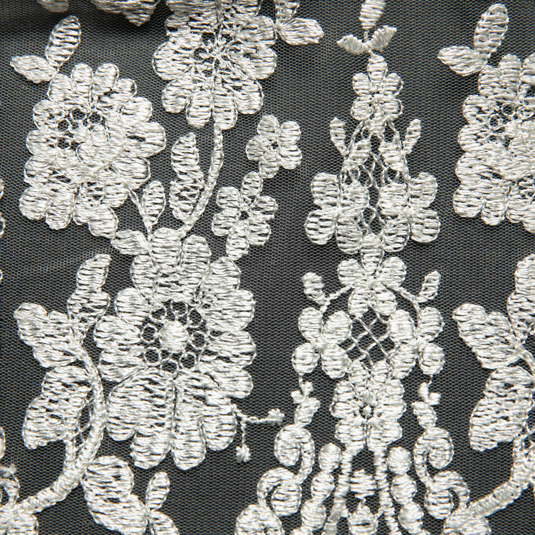 1 Yard Luxury Embroidered Tulle Lace with Fine Intricate Detailing – 52" Wide