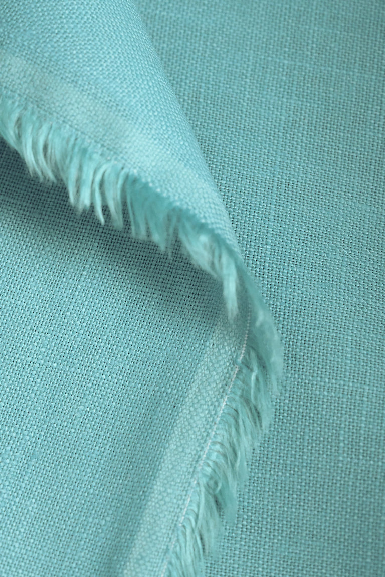 1 Yard Lagoon Pure Linen Fabric, Softened Midweight 5.5 oz 54 Inches Wide