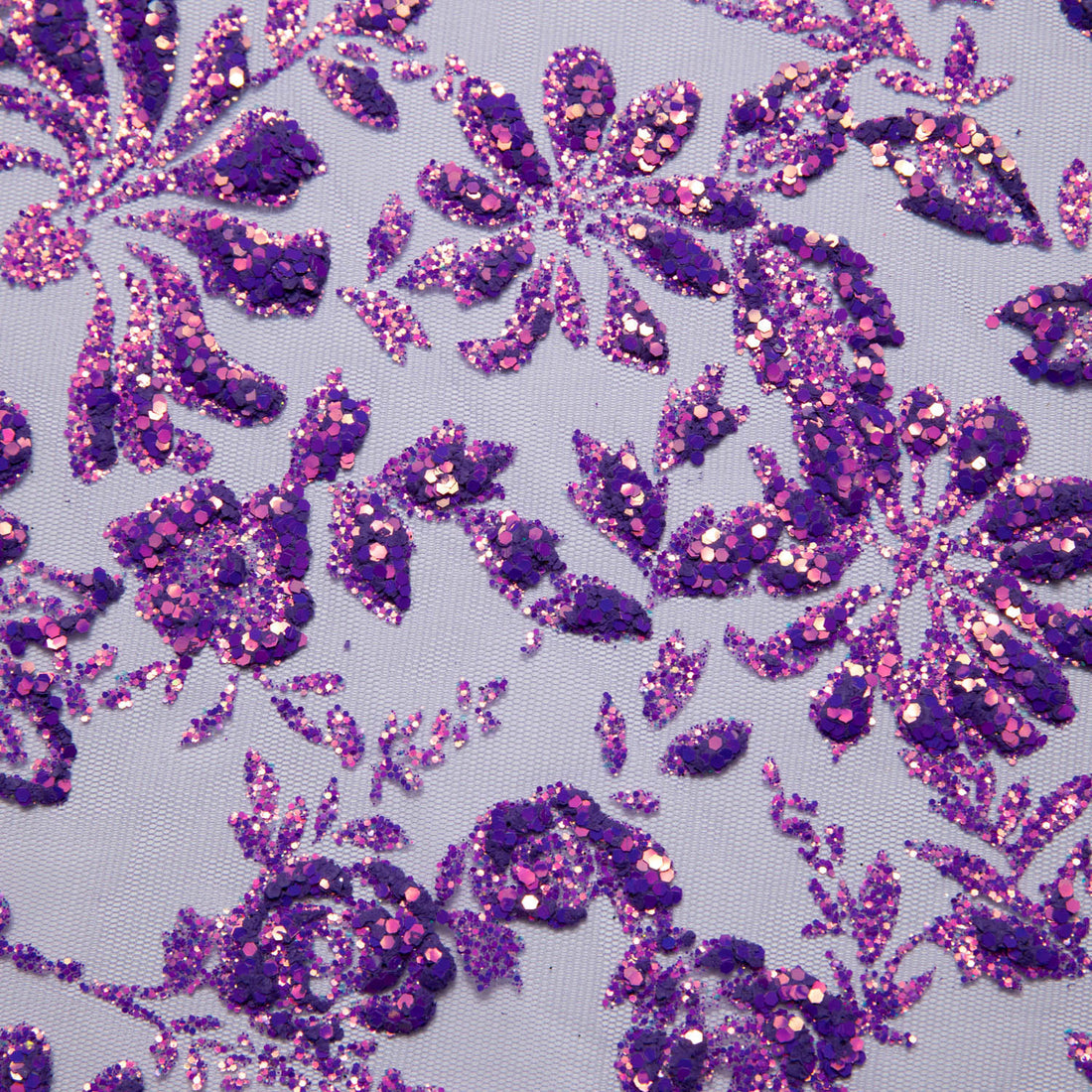 1 Yard 58" Tulle Lace Fabric with Floral Glitter Elegant Mesh Material for Fashion & Crafts