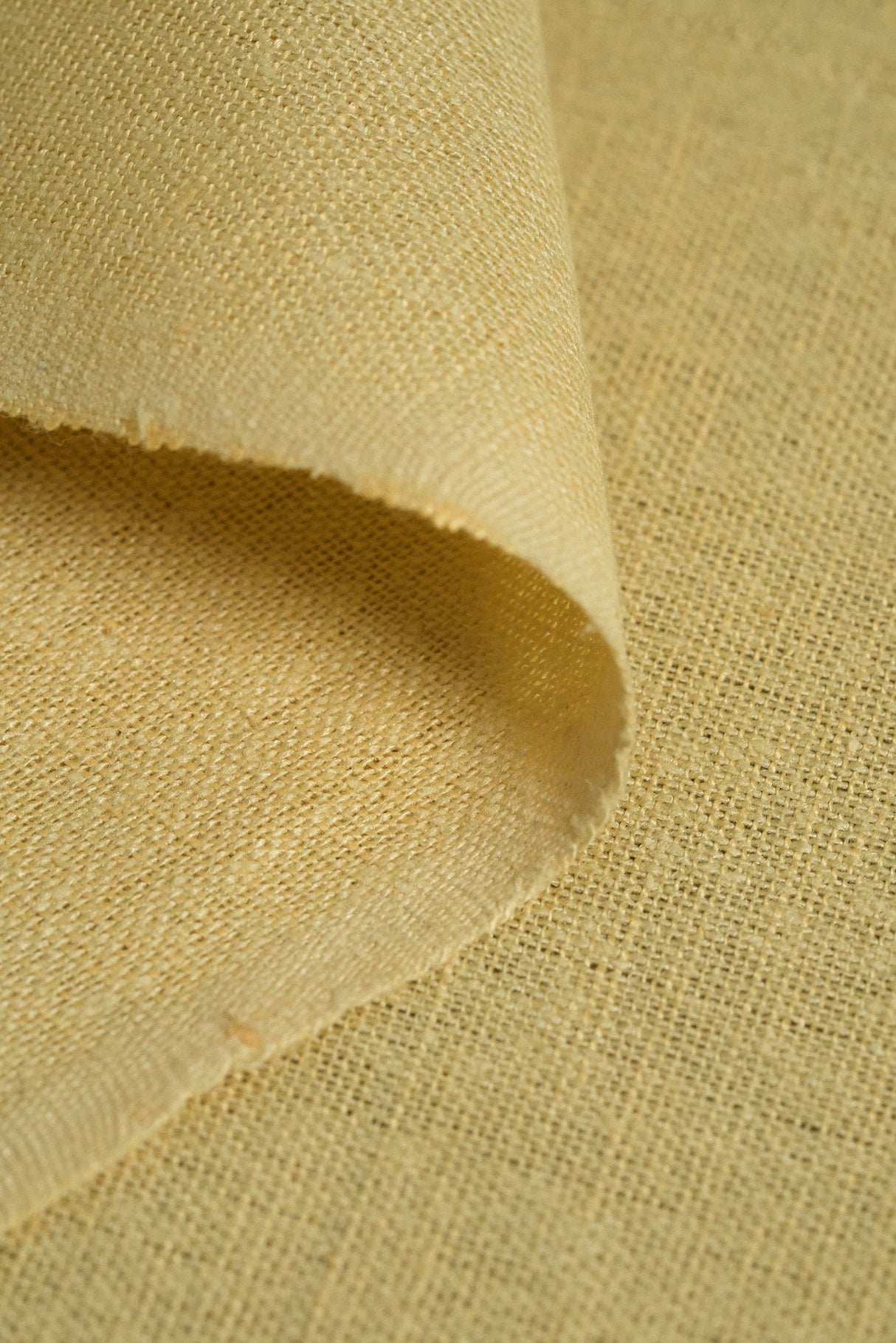 1 Yard Linen Silk Blend Fabric Wheat Color, Midweight Woven Apparel Material 54 Inches Wide