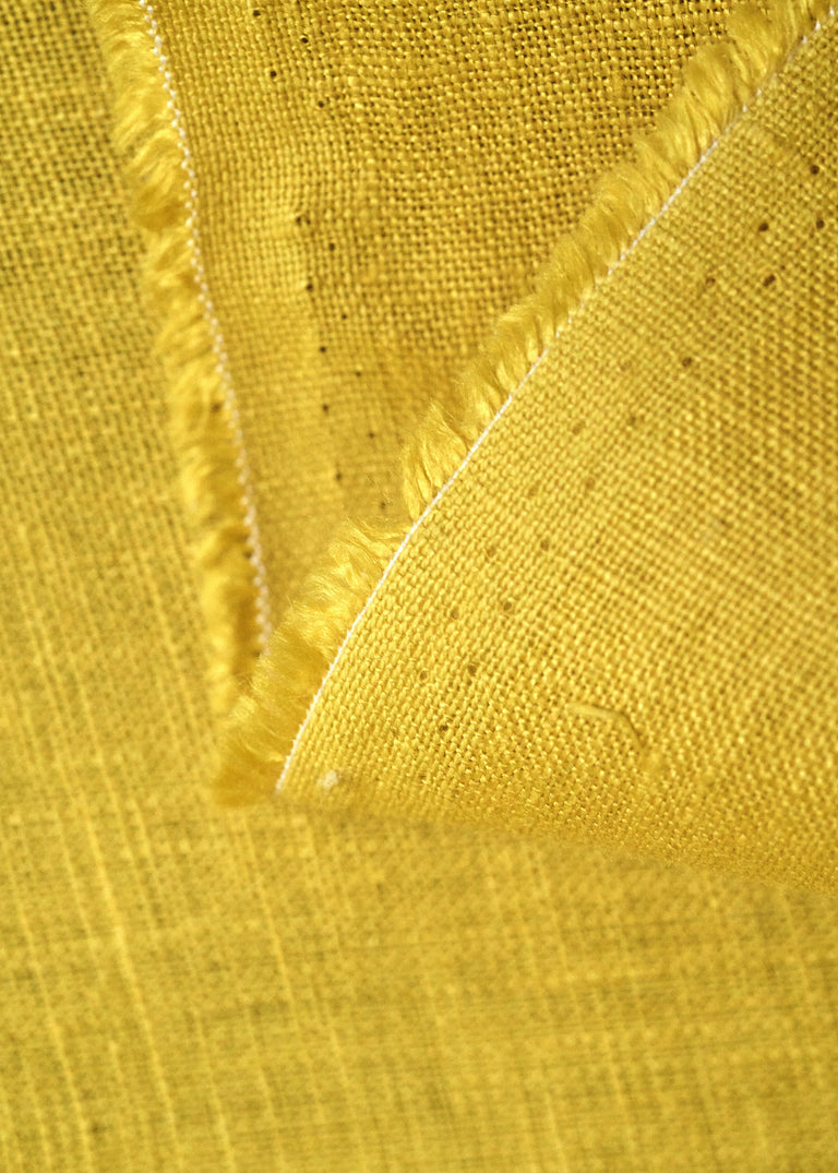 1 Yard Wheatgrass Pure Linen Fabric 5.5 oz, Softened Midweight 58 Inch Solid Weave