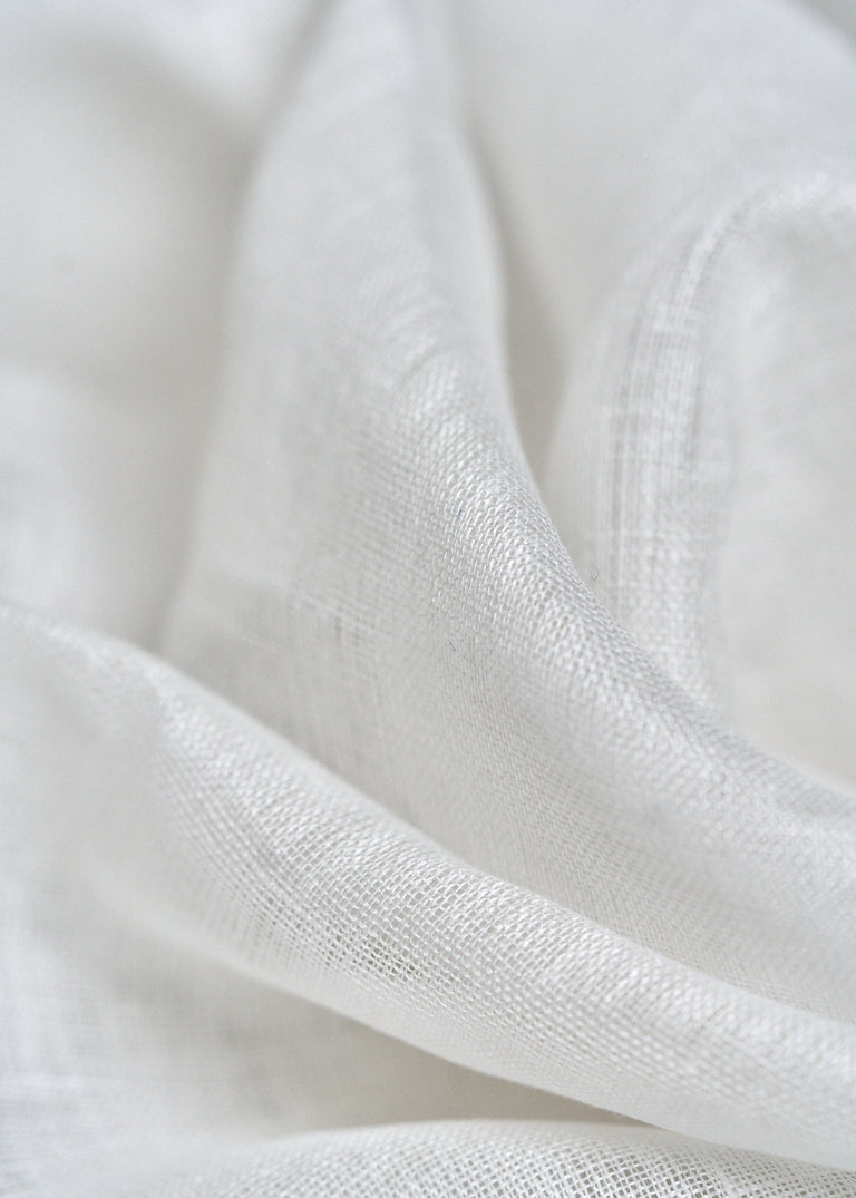 1 Yard White Pure Linen Gauze Fabric Softened Lightweight 56 Inches Wide