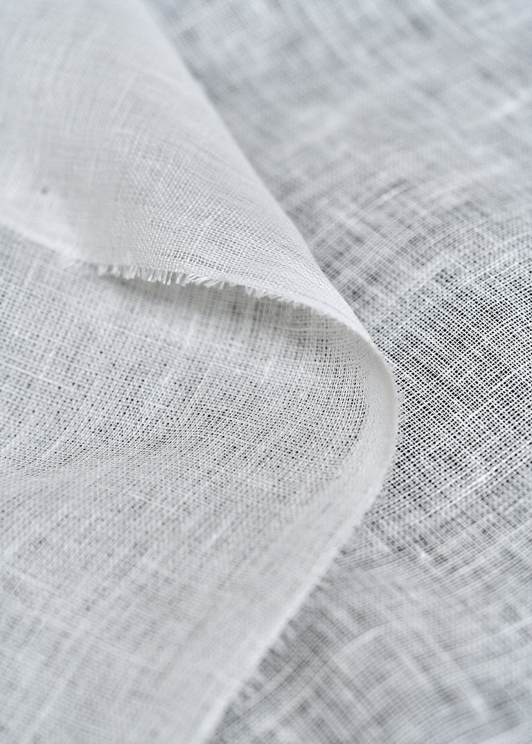 1 Yard White Pure Linen Gauze Fabric Softened Lightweight 56 Inches Wide