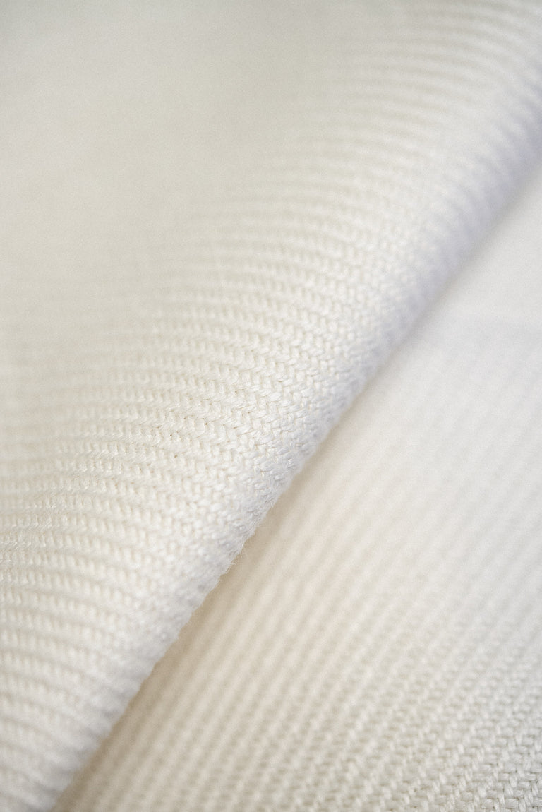 1 Yard Solid White Heavyweight Pure Linen Twill Fabric 18.5 oz Flat 54 Inches Wide