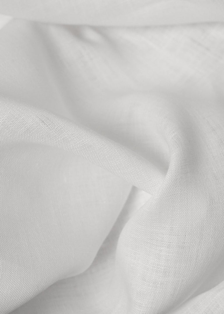 1 Yard Softened White Linen Fabric Lightweight Solid 58 Inches Wide for Apparel and Home Décor