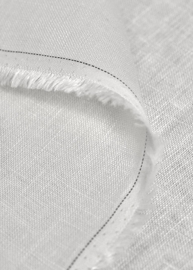 1 Yard Snow White Washed Pure Linen Fabric, Midweight Solid 58 Inches Wide for Apparel and Home Décor