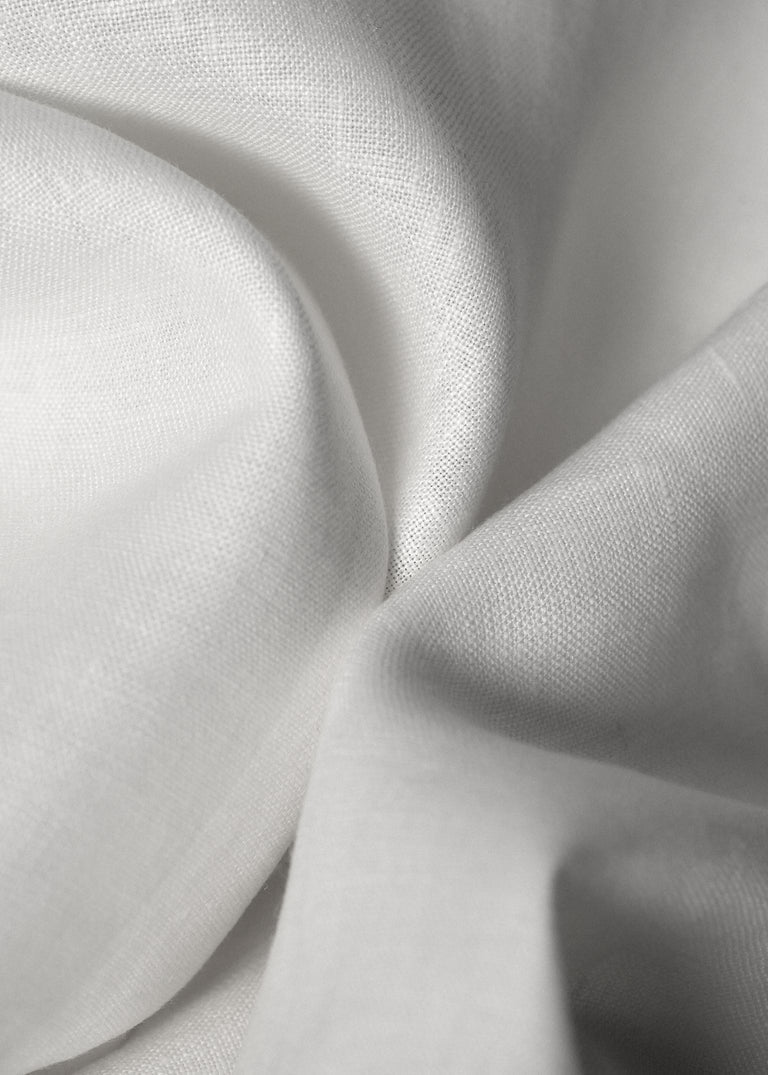 1 Yard Snow White Washed Pure Linen Fabric, Midweight Solid 58 Inches Wide for Apparel and Home Décor