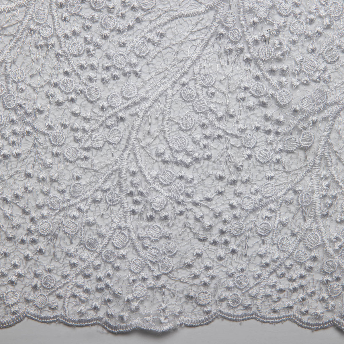1 Yard Spider Mesh Lace Fabric with Embroidery and Beautiful Intricate Pattern, 52" Wide