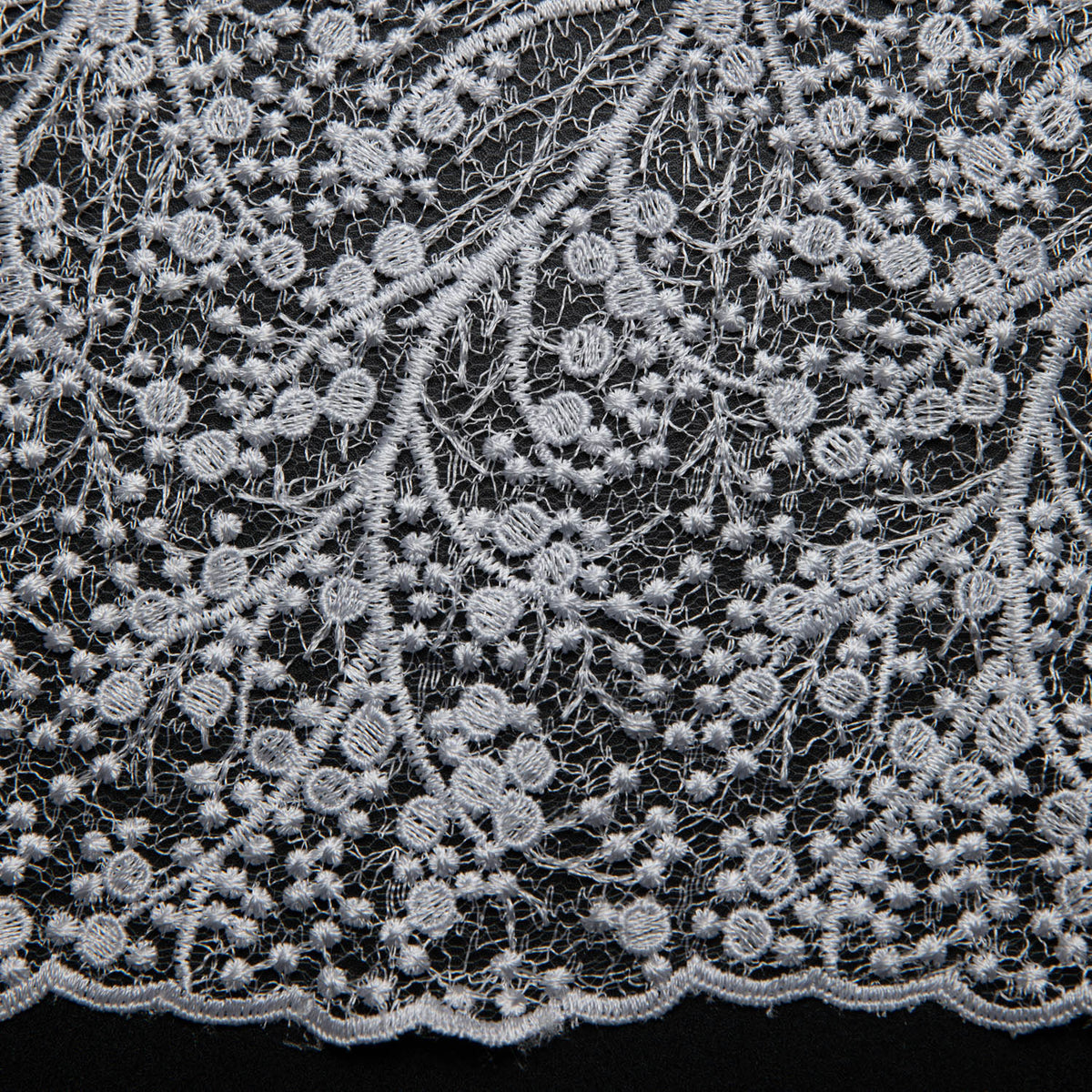 1 Yard Spider Mesh Lace Fabric with Embroidery and Beautiful Intricate Pattern, 52" Wide