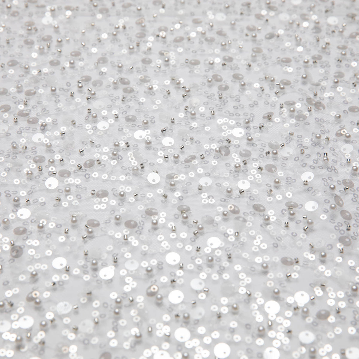 1 Yard Poly Mesh Lace Fabric Beads Sequins Lightweight Glamorous 50" Wide