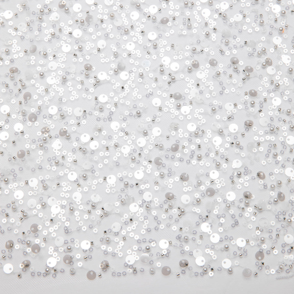 1 Yard Poly Mesh Lace Fabric Beads Sequins Lightweight Glamorous 50" Wide