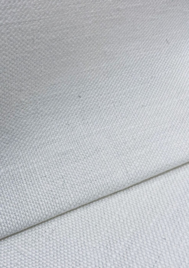 1 Yard White Heavyweight Pure Linen Performance Fabric 10.5 oz Water Repellent 60 Inches Wide