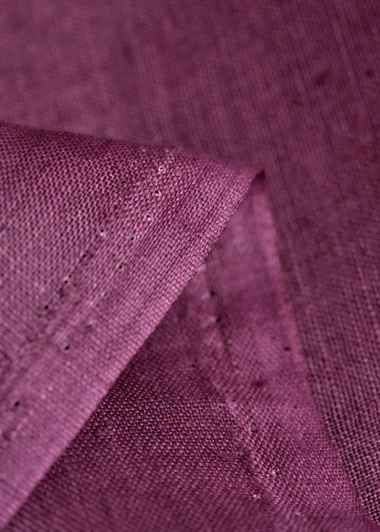 1 Yard Wild Berry Pure Linen Fabric, Midweight 5.5 oz Softened Solid Weave 58 Inch