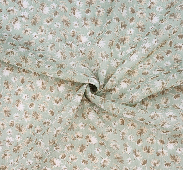 Yoryu Chiffon Laurel Green 57/58? Wide 1 Yard Lightweight Crinkled Sheer Polyester Fabric