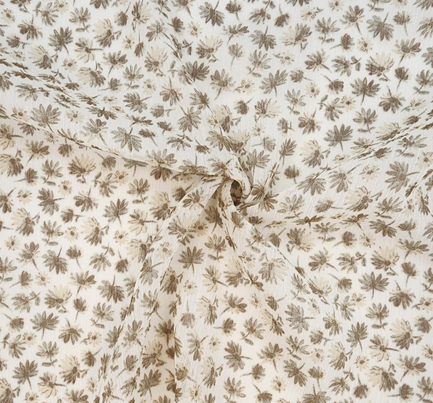 1 Yard Neutral Yoryu Chiffon Fabric 57/58" Wide | Lightweight Polyester Apparel Fabric