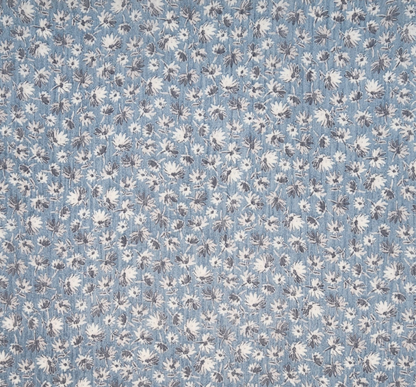 1 Yard Spring Blue Yoryu Chiffon Fabric, 100% Polyester, 57/58" Wide, Lightweight Apparel Material