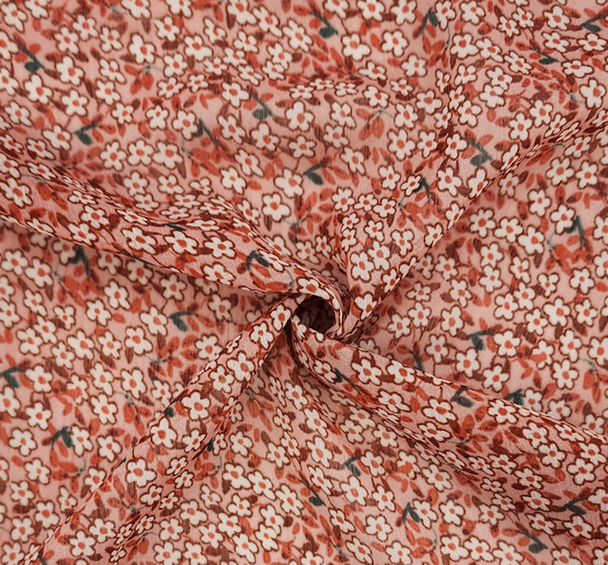 1 Yard Lightweight Yoryu Chiffon Coral Haze Fabric, 57/58” Wide, 100% Polyester