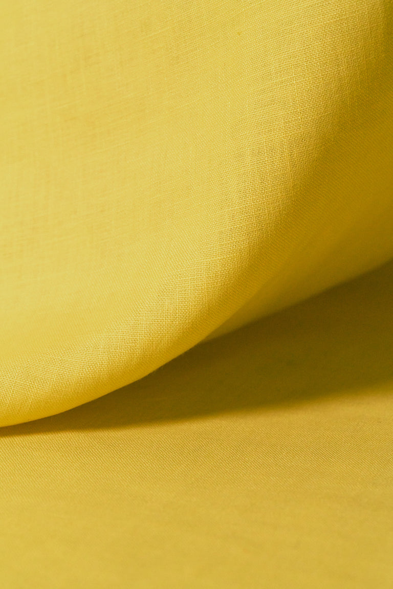 1 Yard Mustard Pure Linen Fabric 5.5 oz, Softened Midweight 54 Inch Solid Weave