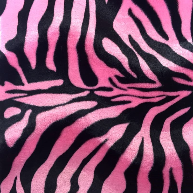 1 Yard Big Zebra Print Velboa Faux Fur Fabric 60" Width
