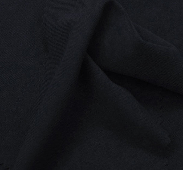 Washed Micro Suede Black Fabric 58/60" Wide, Durable 100% Polyester Apparel Material, 1 yard